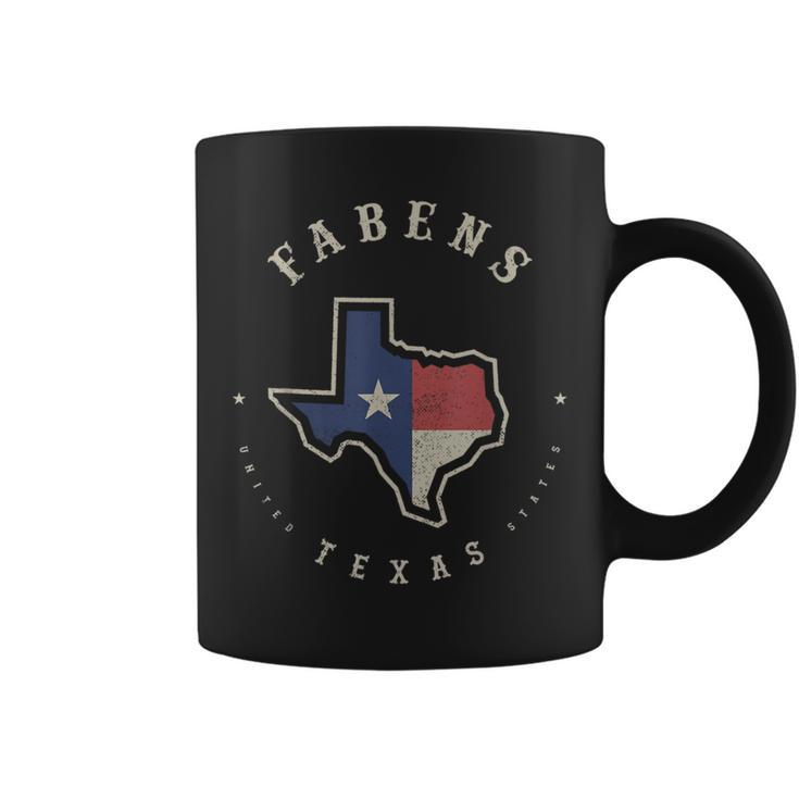 Vintage Fabens Texas State Flag Map Souvenir Coffee Mug