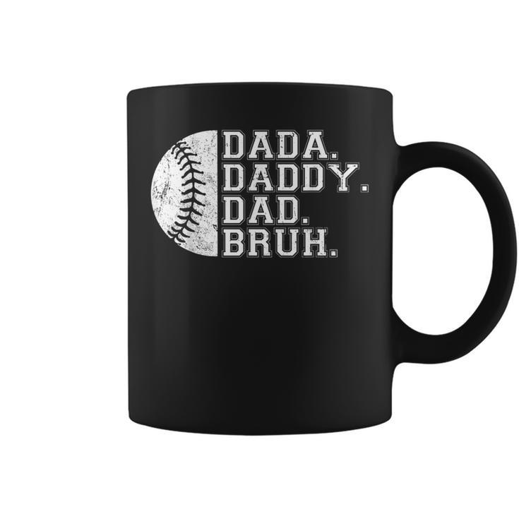 Vintage Fathers Day Dada Daddy Dad Bruh Baseball  Coffee Mug