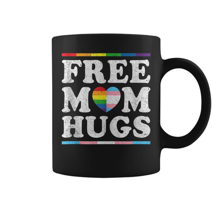 Vintage Free Mom Hugs Rainbow Heart Lgbt Pride Month  Coffee Mug