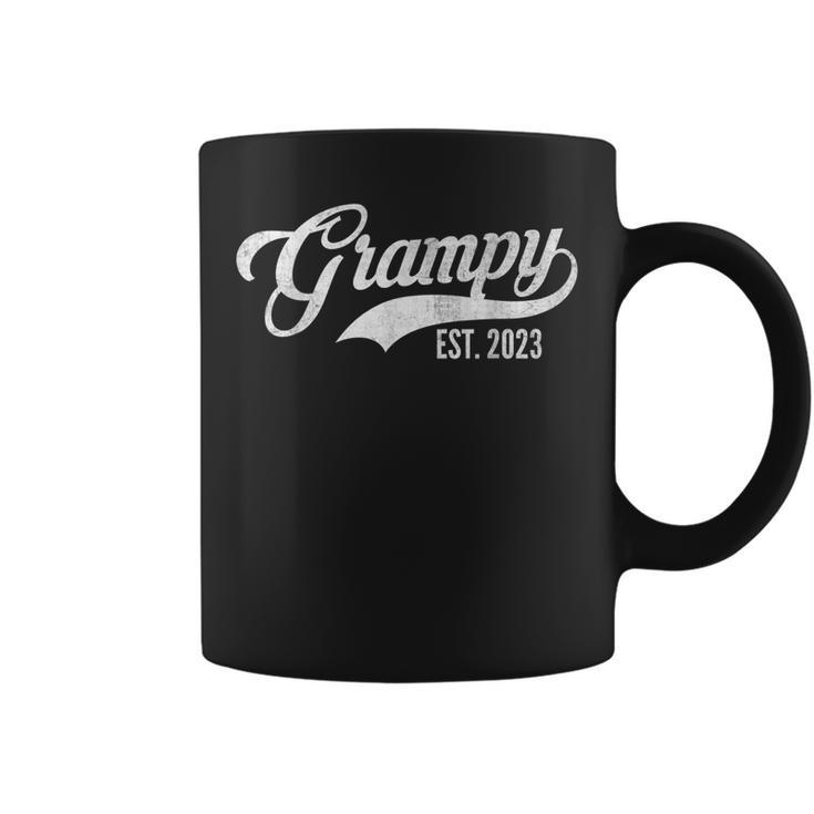 Vintage Grampy Est 2023 First Time Grandpa Fathers Day Gift  Gift For Mens Coffee Mug