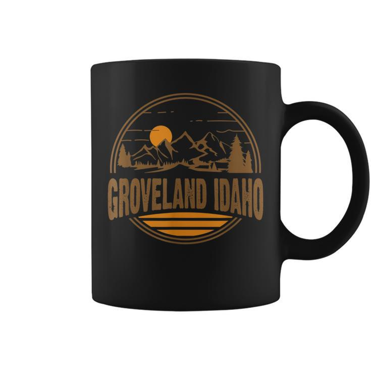 Vintage Groveland Idaho Mountain Hiking Souvenir Print Coffee Mug