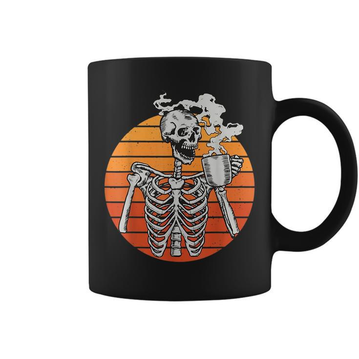 Vintage Halloween Coffee Drinking Skeleton Skull Men Women Drinking Funny Designs Funny Gifts Coffee Mug