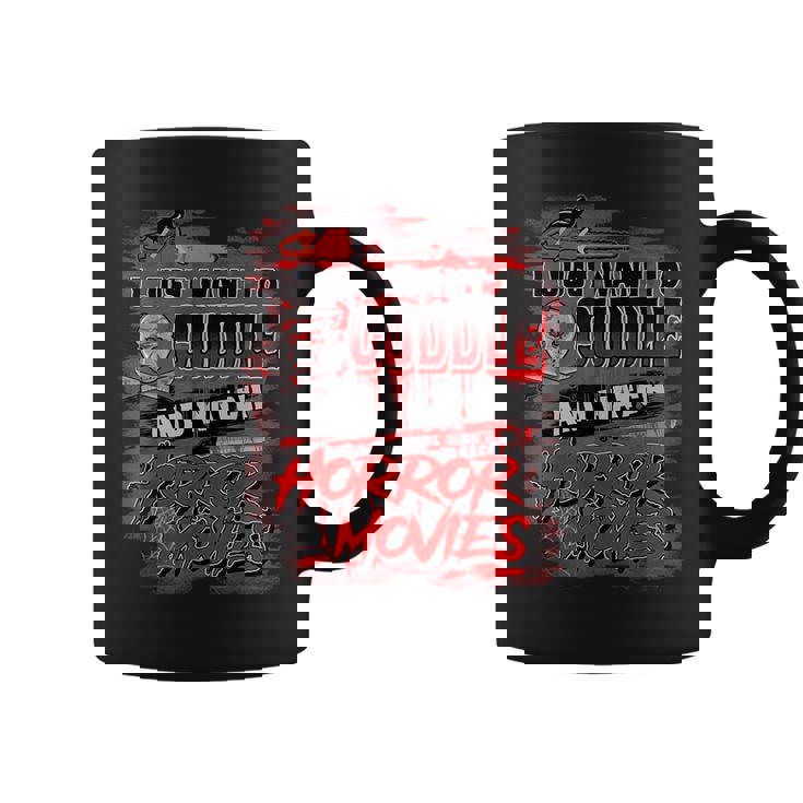 Vintage Halloween Cuddle Watch Scary Horror Movies Women Men Halloween Funny Gifts Coffee Mug