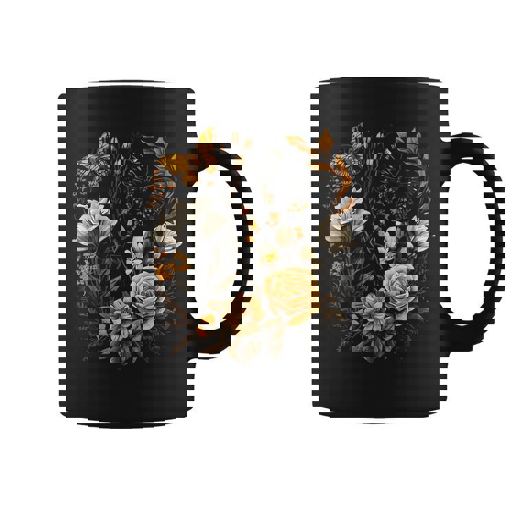 Vintage Inspired Flower Botanical Chart RedPoppy Flower Coffee Mug