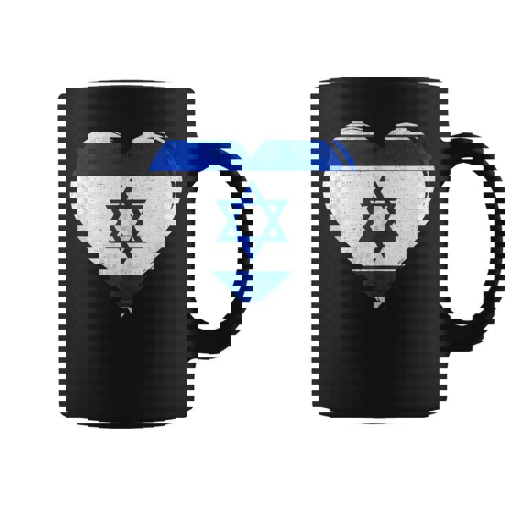 Vintage Israel Flag Heart For Israeli Coffee Mug