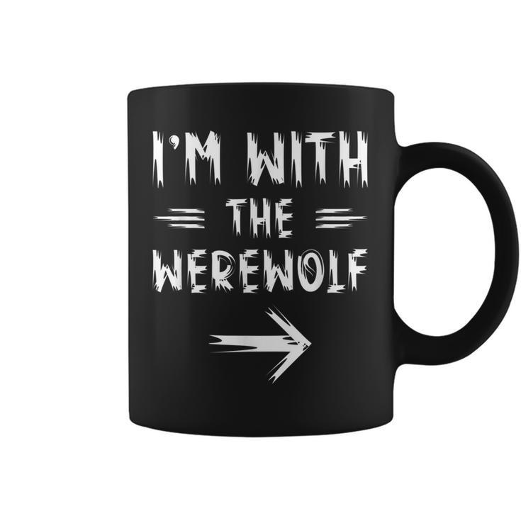 Vintage I´M With The Werewolf Full Moon Wolf Halloween Party Gifts For Wolf Lovers Funny Gifts Coffee Mug