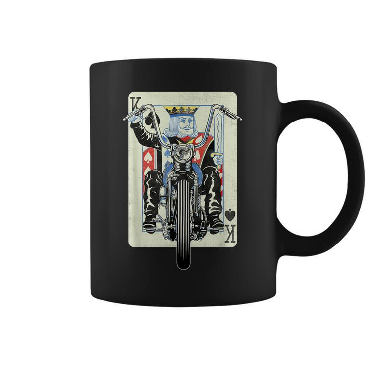 Vintage King Card Motorcycle Poker Black Jack Gambling Biker Coffee Mug