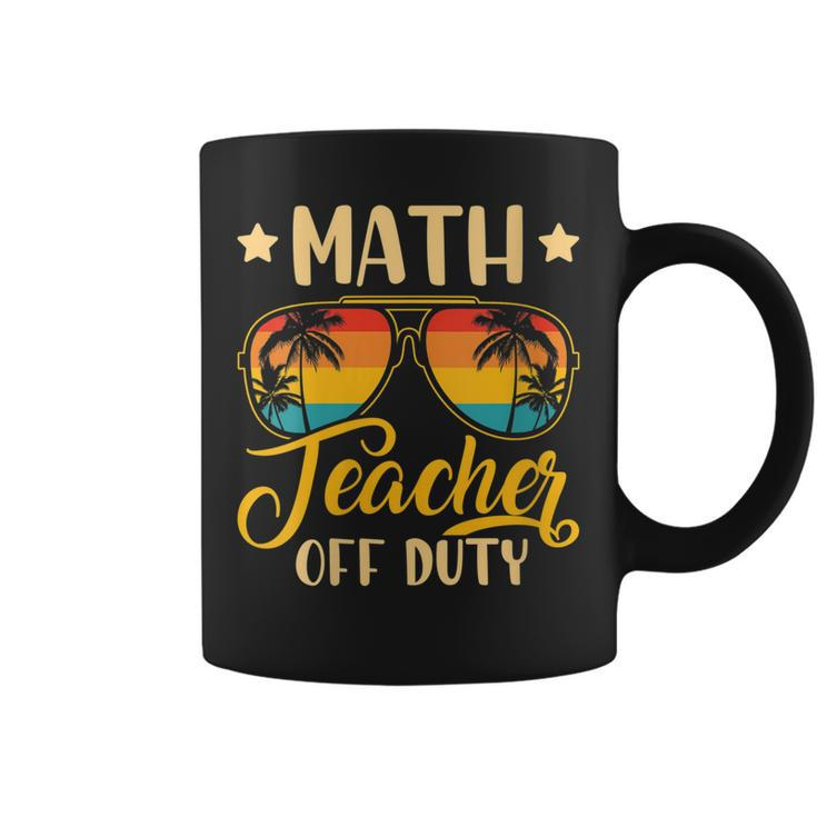 Vintage Math Teacher Off Duty Last Day Of School Summer Coffee Mug