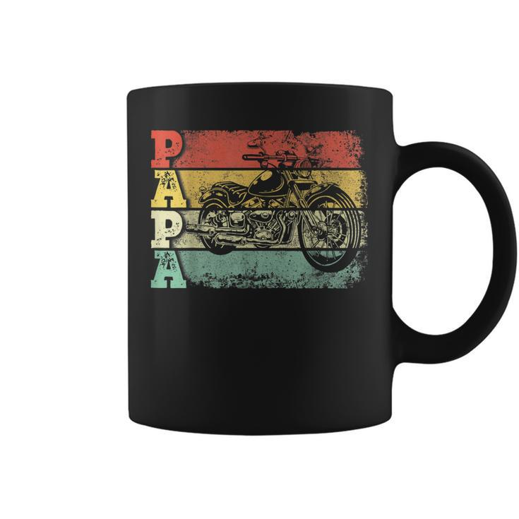 Vintage Motorcycle Papa Biker Motorcycle Rider Fathers Day Gift For Mens Coffee Mug