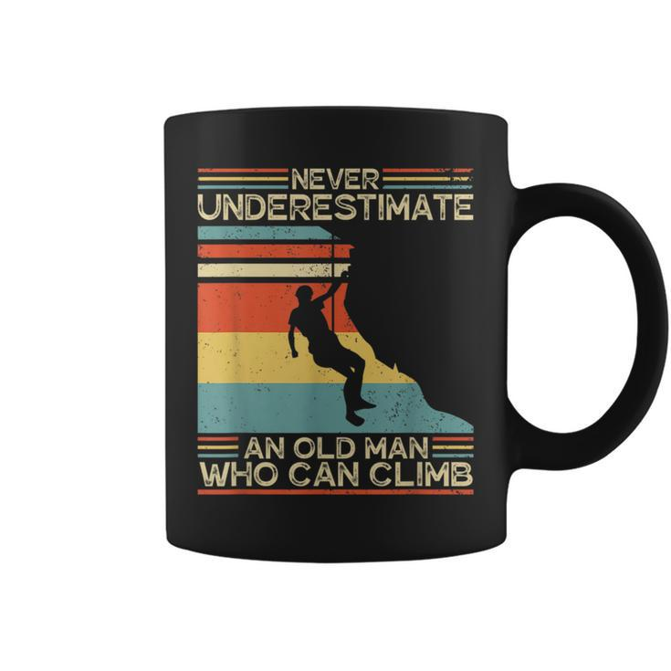 Vintage Never Underestimate An Old Man Who Can Climb Coffee Mug