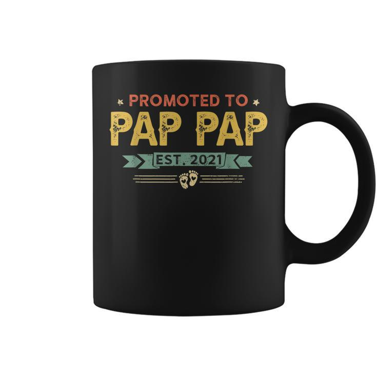 Vintage New Grandpa Promoted To Pap Pap Est2021 New Baby  Coffee Mug