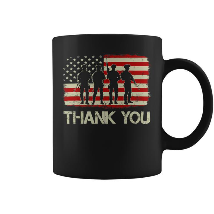 Vintage Old American Flag Patriotic Thank You Veterans 292 Coffee Mug