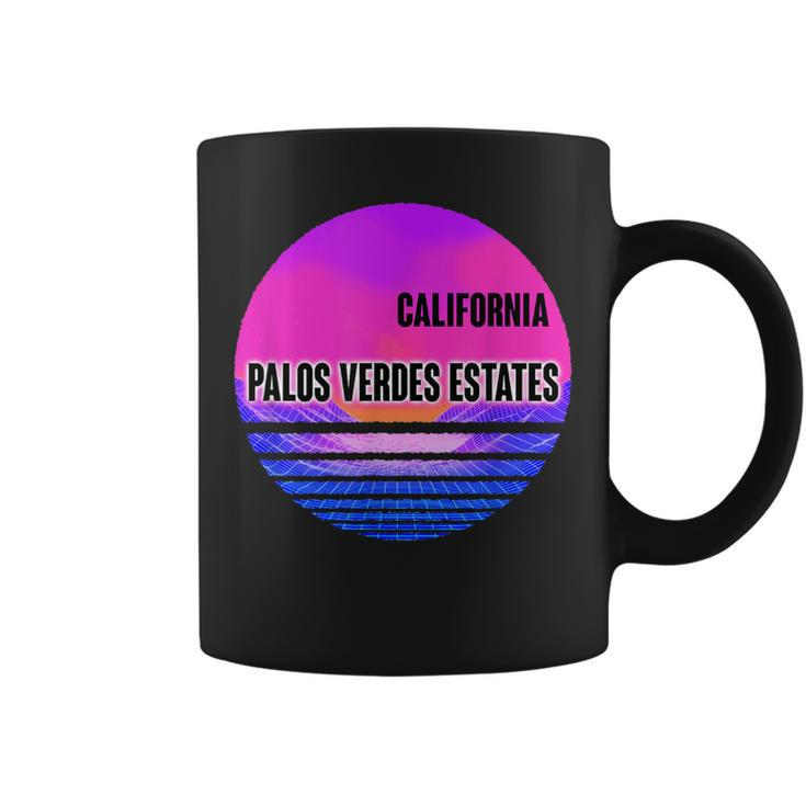 Vintage Palos Verdes Estates Vaporwave California Coffee Mug