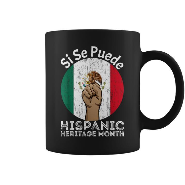 Vintage Proud Mexica Flag National Hispanic Heritage Month Coffee Mug