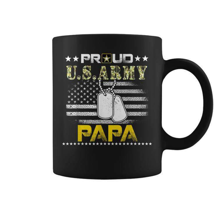 Vintage Proud Papa Usarmy Veteran Flag Gift  Coffee Mug