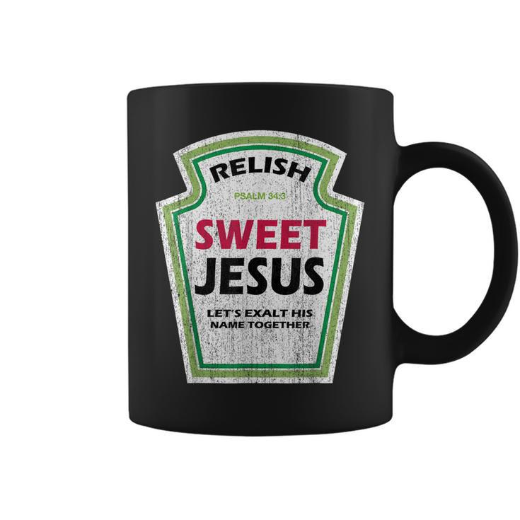 Vintage Relish Sweet Jesus Funny Christian Parody  Coffee Mug