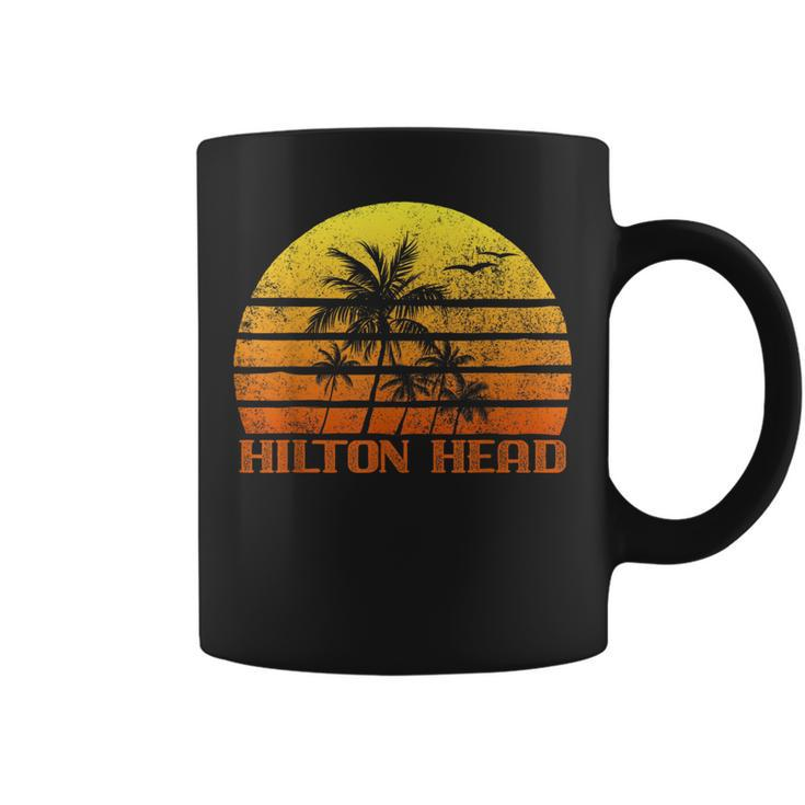 Vintage Retro Beach Vacation Hilton Head Island Sunset  Vacation Funny Gifts Coffee Mug