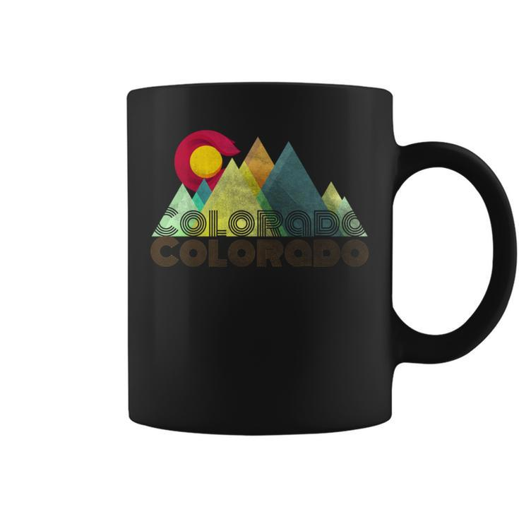 Vintage Retro Colorado Flag Mountain Coffee Mug