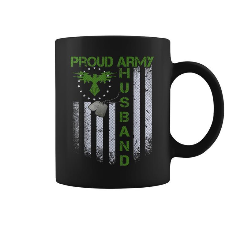 Vintage Retro Flag Proud Army Husband Dog Tags Military Gift  Coffee Mug