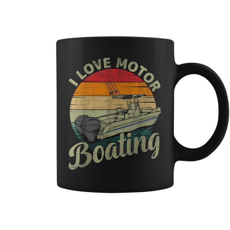 Vintage Retro I Love Motor Boating Funny Boater Boating Funny Gifts Coffee Mug