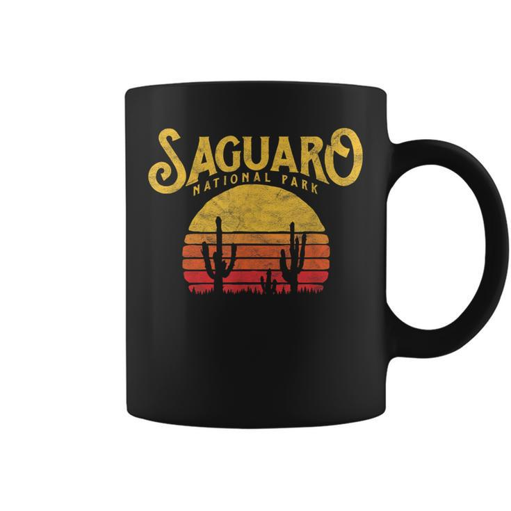Vintage Saguaro National Park Retro Cactus & Sun Coffee Mug