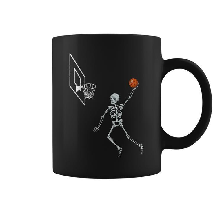 Vintage Skeleton Basketball Player Dunking Hoop Halloween Basketball Funny Gifts Coffee Mug