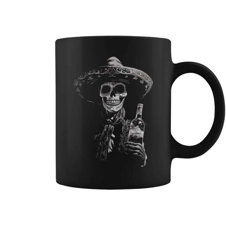 Vintage Skeleton Tequila Mexico Dia De Los Muertos Mexican Coffee Mug