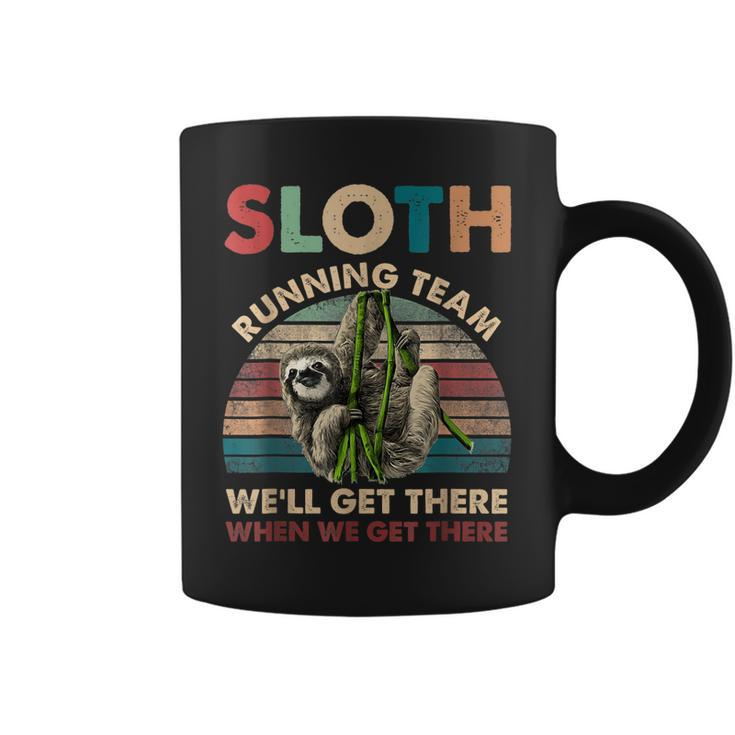 Vintage Sloth Running Team Well Get There Funny Sloth Coffee Mug