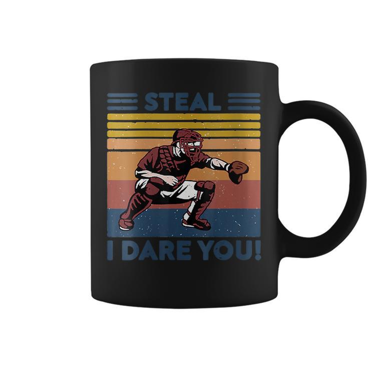 Vintage Steal I Dares You Baseball Funny T   Coffee Mug