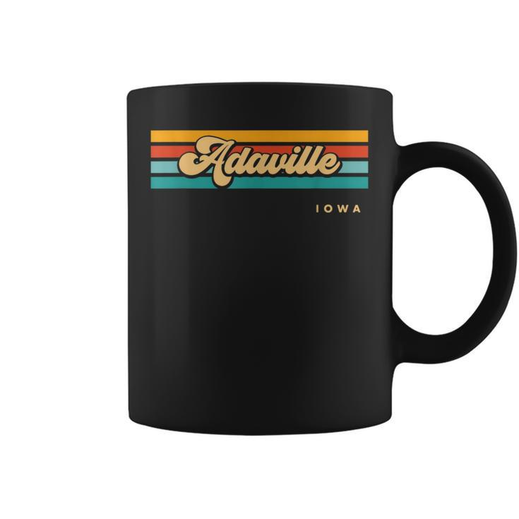 Vintage Sunset Stripes Adaville Iowa Coffee Mug