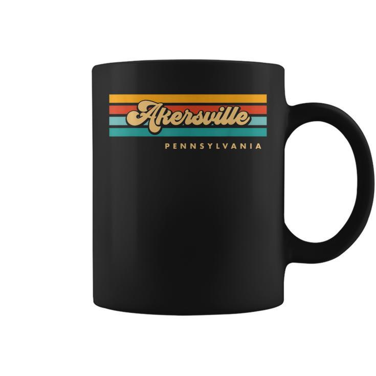 Vintage Sunset Stripes Akersville Pennsylvania Coffee Mug