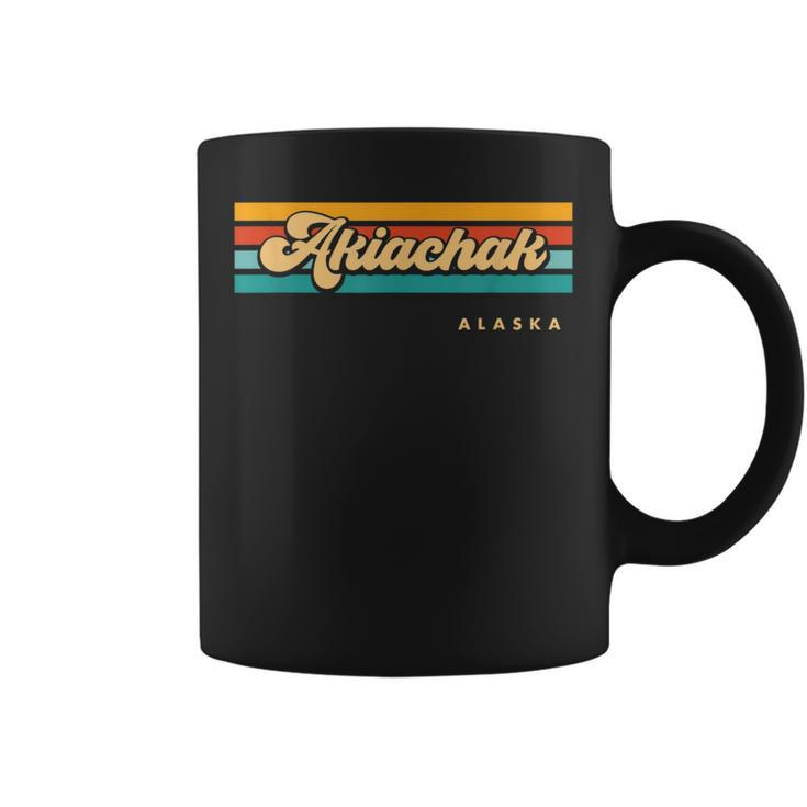 Vintage Sunset Stripes Akiachak Alaska Coffee Mug