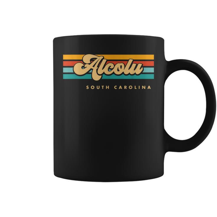 Vintage Sunset Stripes Alcolu South Carolina Coffee Mug