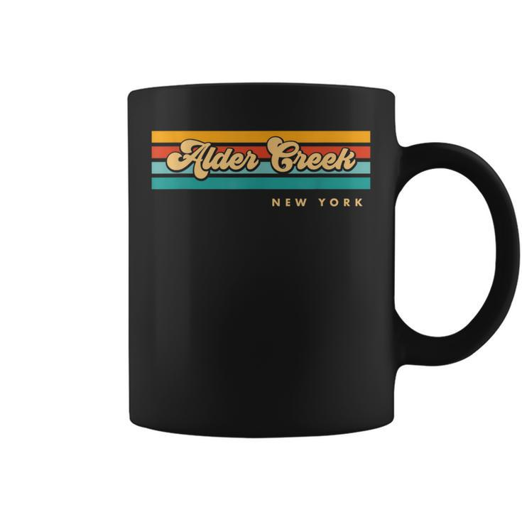 Vintage Sunset Stripes Alder Creek New York Coffee Mug