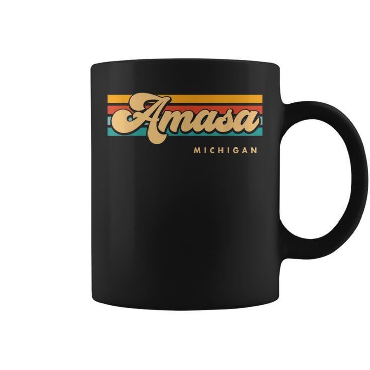 Vintage Sunset Stripes Amasa Michigan Coffee Mug