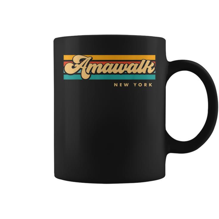 Vintage Sunset Stripes Amawalk New York Coffee Mug