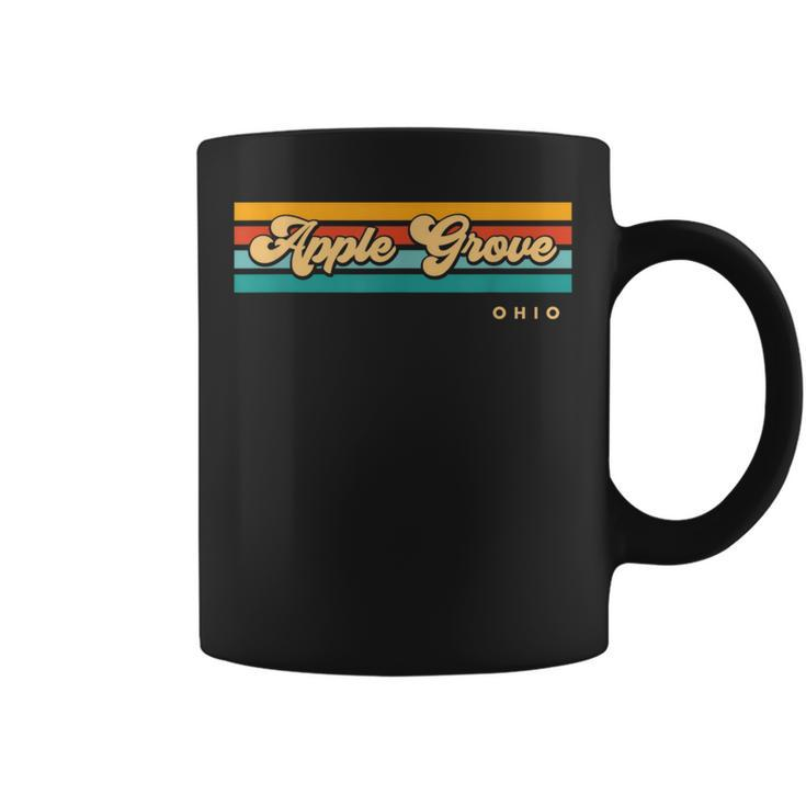 Vintage Sunset Stripes Apple Grove Ohio Coffee Mug