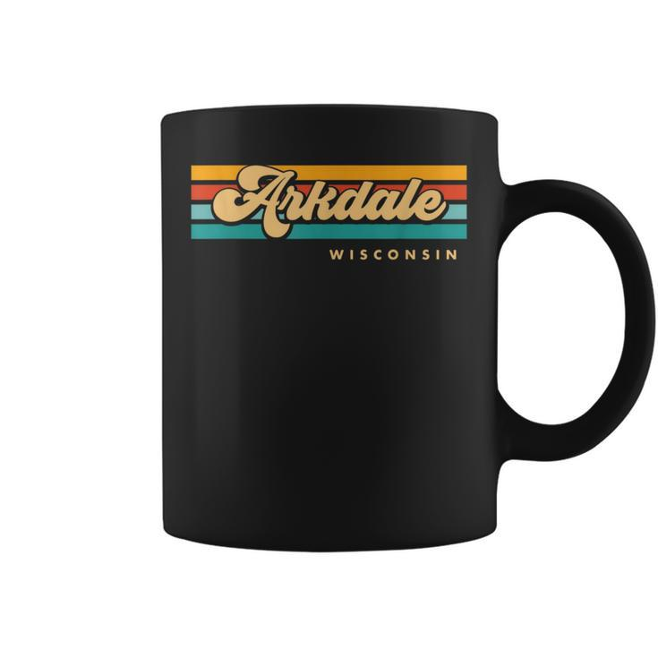 Vintage Sunset Stripes Arkdale Wisconsin Coffee Mug
