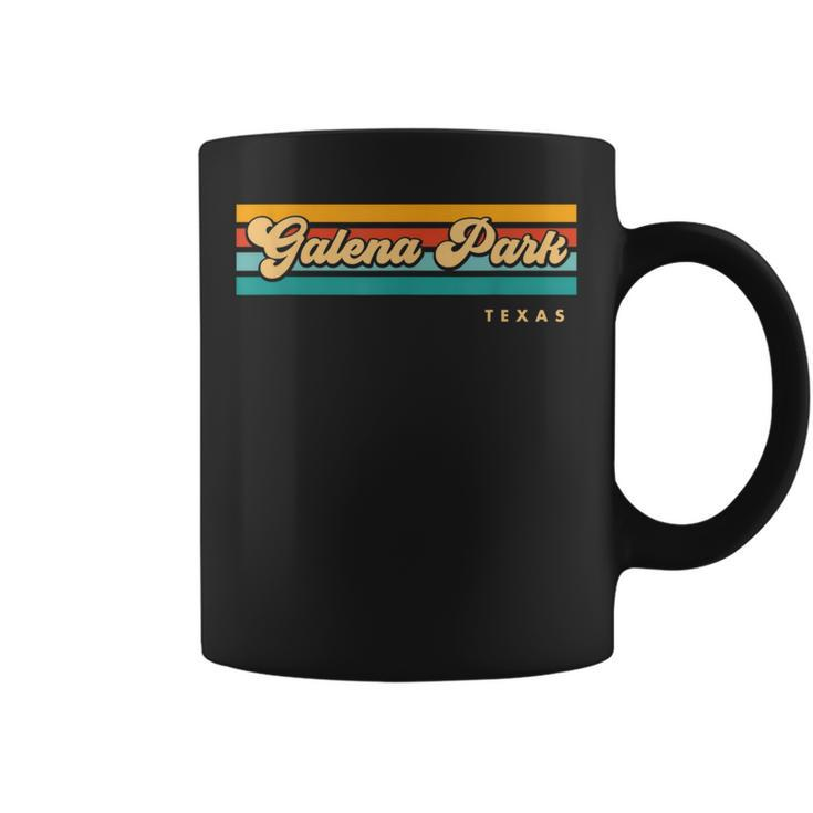 Vintage Sunset Stripes Galena Park Texas Coffee Mug