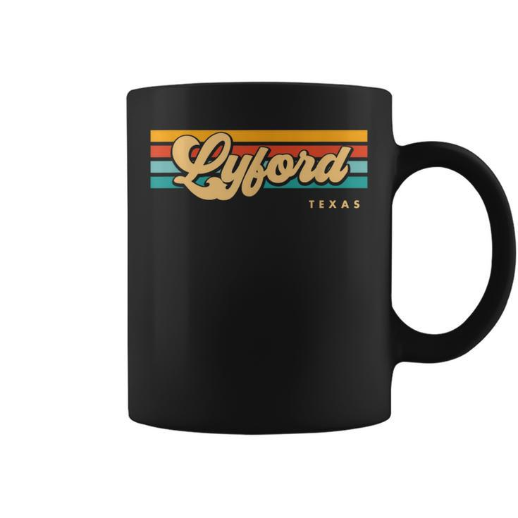 Vintage Sunset Stripes Lyford Texas Coffee Mug