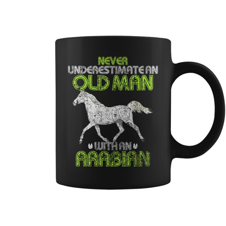 Vintage Never Underestimate An Old Man With An Arabian Horse Coffee Mug
