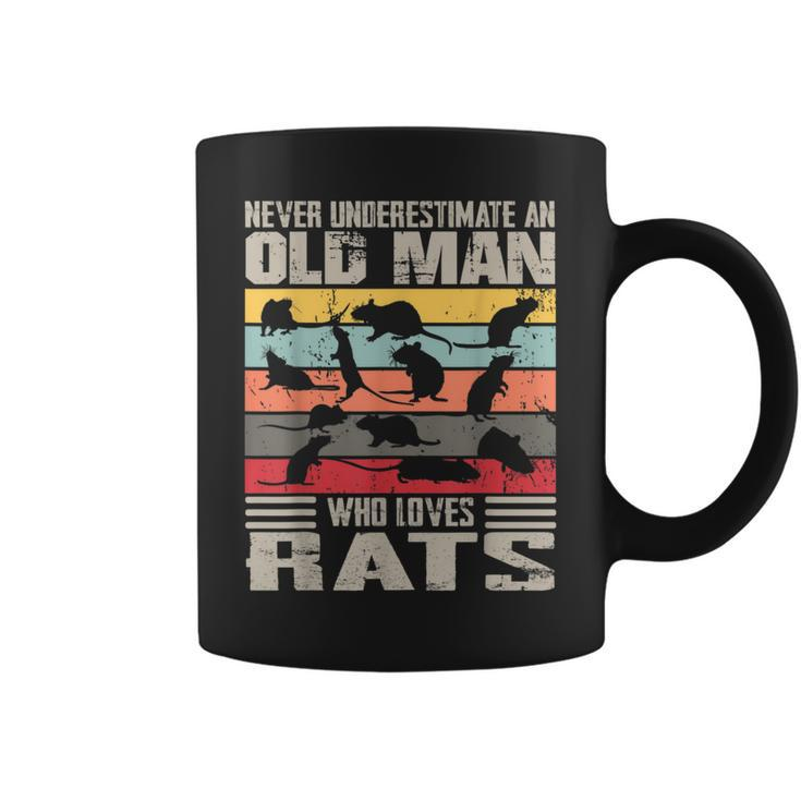 Vintage Never Underestimate An Old Man Who Loves Rats Cute Coffee Mug