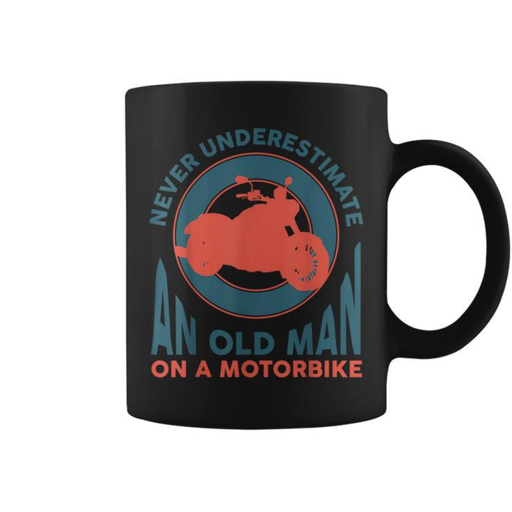 Vintage Never Underestimate An Old Man On A Motor Bike Coffee Mug