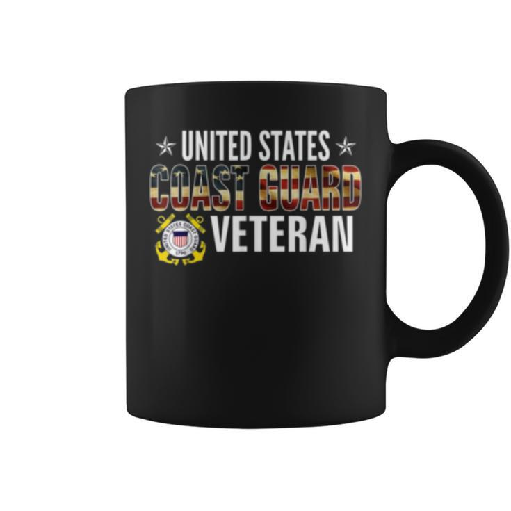 Vintage United States Coast Guard Veteran American Flag Gift  Coffee Mug