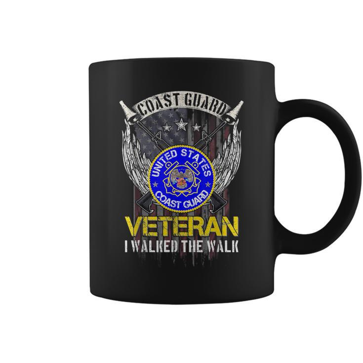 Vintage Usa Flag Us Coast Guard Veteran I Walked The Walk Veteran Funny Gifts Coffee Mug