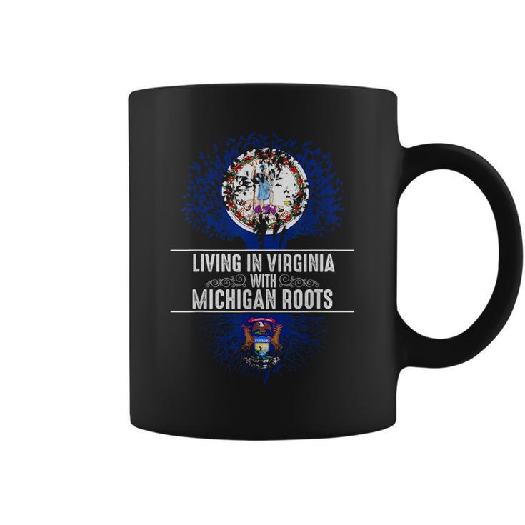 Virginia Home Michigan Roots State Tree Flag Love Gift  Coffee Mug