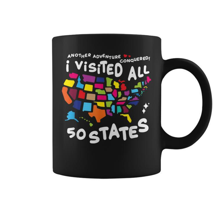 I Visited All 50 States Us Map Travel Challenge Coffee Mug