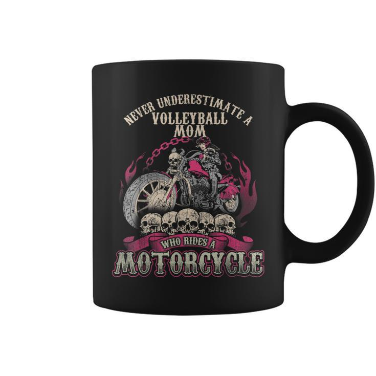 Volleyball Biker Mom Never Underestimate Motorcycle Coffee Mug