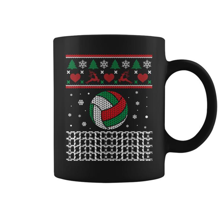 Volleyball Christmas Ugly Sweater For Volleyball Player Coffee Mug