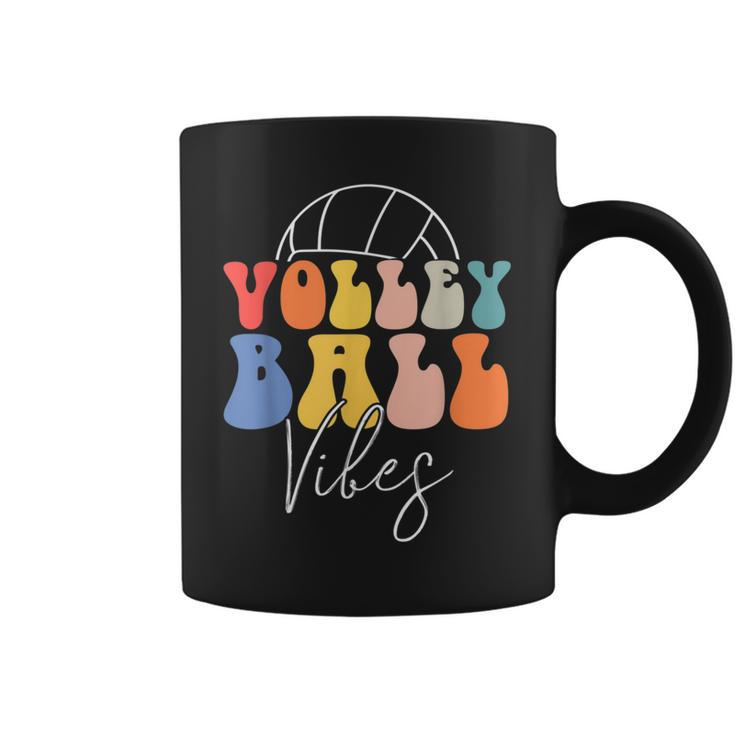 Volleyball Vibes Retro Hippie Volleyball Gift For Women Girl  Coffee Mug